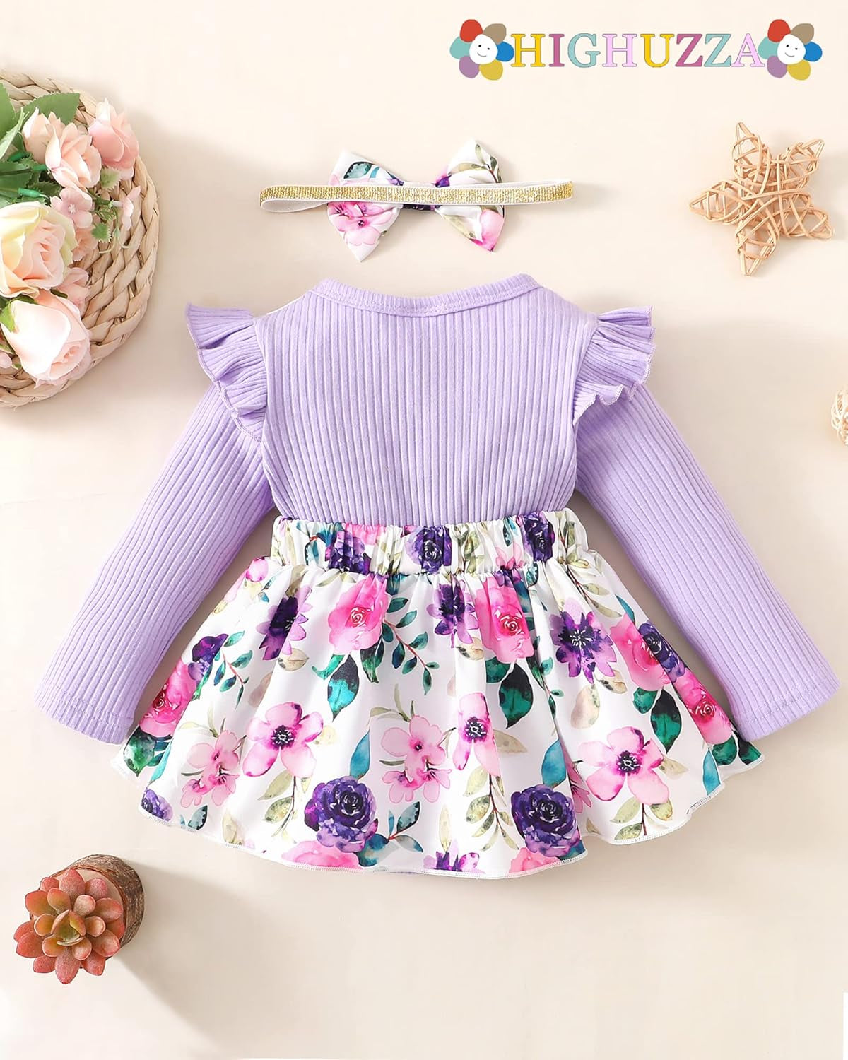 Baby Girl Winter Clothes Toddler Girl Spring Outfit Long Sleeve Ruffle Romper Suspender Skirt Headband Set