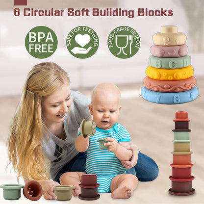 Montessori-Inspired 6-in-1 Sensory Toys for Infants and Toddlers (6 to 12 Months)