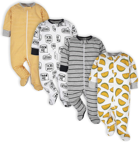 Infant Boys' 4-Pack Sleep and Play Footed Pajamas